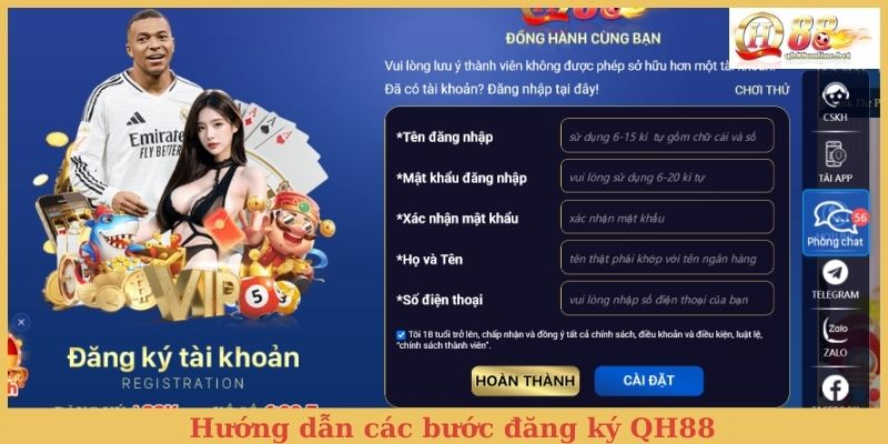 Hướng dẫn các bước đăng ký QH88